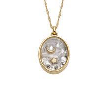 Load image into Gallery viewer, Sutton Shaky Glitz Gold-Tone Stainless Steel Moon and Star Pendant Necklace
