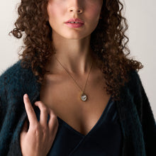 Load image into Gallery viewer, Sutton Shaky Glitz Gold-Tone Stainless Steel Moon and Star Pendant Necklace
