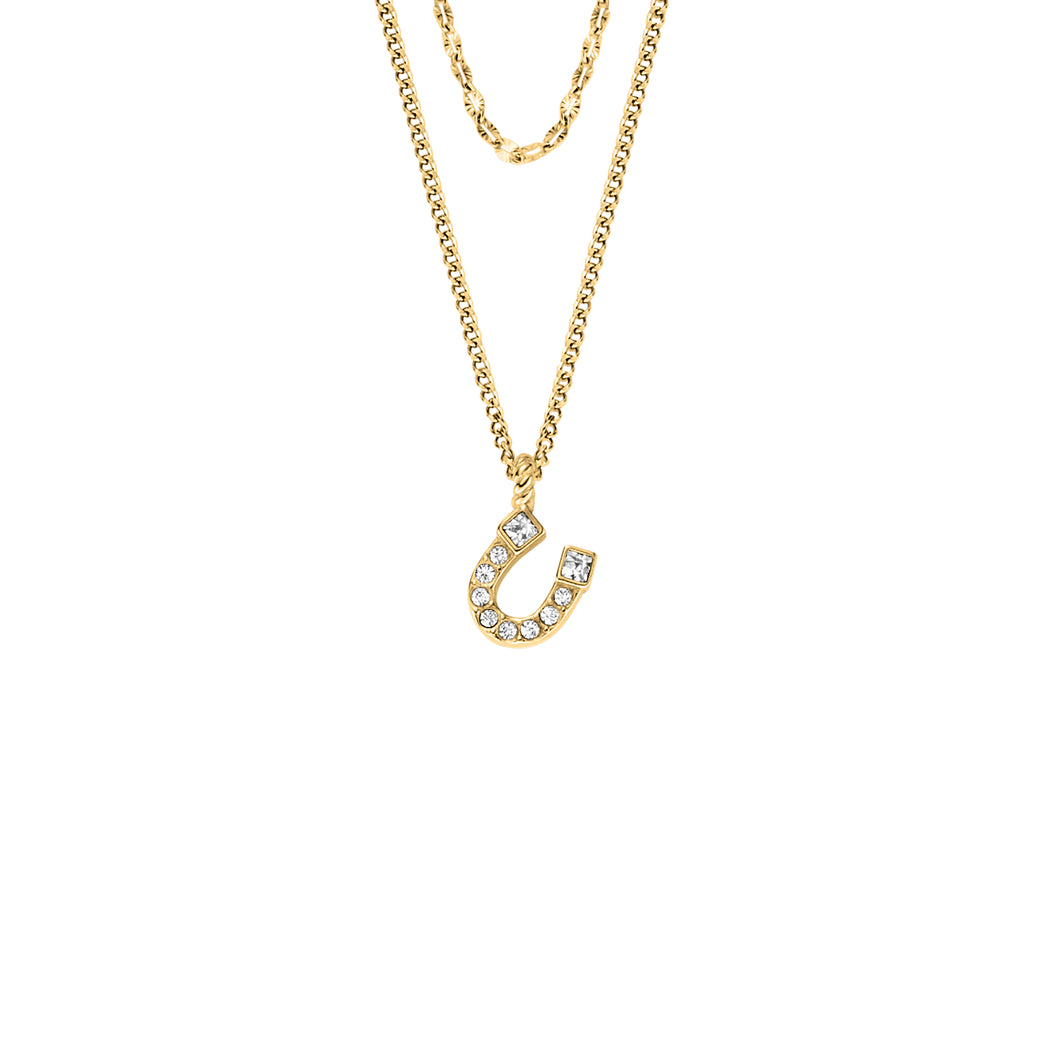 Sutton Horseshoe Gold-Tone Stainless Steel Multi Strand Necklace
