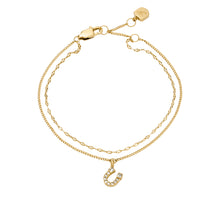 Load image into Gallery viewer, Sutton Horseshoe Gold-Tone Stainless Steel Multi Strand Bracelet
