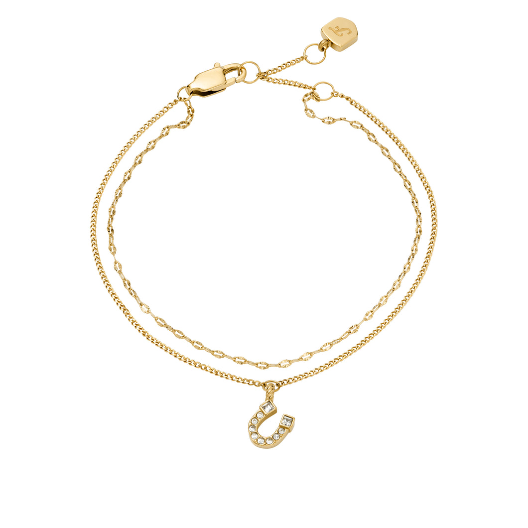 Sutton Horseshoe Gold-Tone Stainless Steel Multi Strand Bracelet
