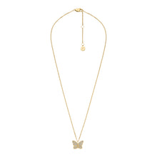 Load image into Gallery viewer, Sutton Pavé Butterfly Gold-Tone Stainless Steel Pendant Necklace
