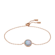 Load image into Gallery viewer, Merrit Classic Mother-of-Pearl Rose Gold-Tone Stainless Steel Station Bracelet
