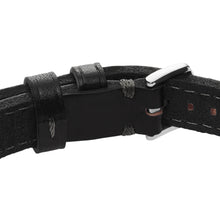 Load image into Gallery viewer, Machine Rugged Stainless Steel and Black Padded Leather Strap Bracelet

