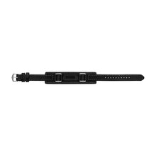 Load image into Gallery viewer, Machine Rugged Stainless Steel and Black Padded Leather Strap Bracelet
