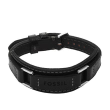 Load image into Gallery viewer, Machine Rugged Stainless Steel and Black Padded Leather Strap Bracelet
