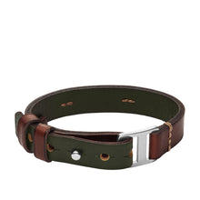 Load image into Gallery viewer, Machine Rugged Green and Brown Leather Strap Bracelet

