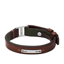 Load image into Gallery viewer, Machine Rugged Green and Brown Leather Strap Bracelet
