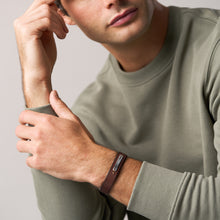 Load image into Gallery viewer, Machine Rugged Green and Brown Leather Strap Bracelet
