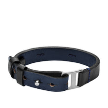 Load image into Gallery viewer, Machine Rugged Midnight Blue and Black Leather Strap Bracelet
