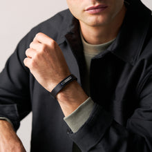 Load image into Gallery viewer, Machine Rugged Midnight Blue and Black Leather Strap Bracelet
