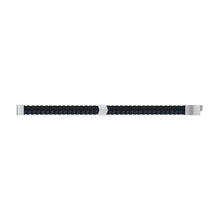 Load image into Gallery viewer, Woven Blue and Black Leather Bracelet
