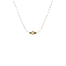 Load image into Gallery viewer, Harlow Rondelles White Acrylic Pearl Stainless Steel Station Necklace

