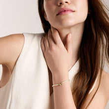 Load image into Gallery viewer, Harlow Rondelles White Acrylic Pearl Stainless Steel Station Bracelet
