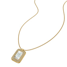 Load image into Gallery viewer, Raquel Glitz White Mother-of-Pearl Spinning Pendant Necklace

