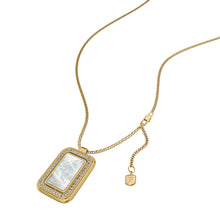 Load image into Gallery viewer, Raquel Glitz White Mother-of-Pearl Spinning Pendant Necklace
