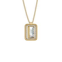 Load image into Gallery viewer, Raquel Glitz White Mother-of-Pearl Spinning Pendant Necklace
