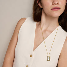 Load image into Gallery viewer, Raquel Glitz White Mother-of-Pearl Spinning Pendant Necklace
