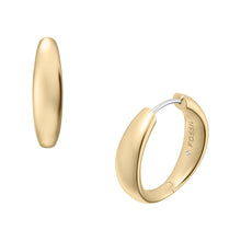 Load image into Gallery viewer, Ellis Domed Collection Gold-Tone Stainless Steel Hoop Earrings
