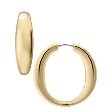 Load image into Gallery viewer, Ellis Domed Collection Gold-Tone Stainless Steel Hoop Earrings

