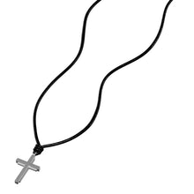 Load image into Gallery viewer, Machine Black Leather Cross Pendant Necklace
