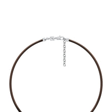 Load image into Gallery viewer, Machine Rondelles Brown Leather Station Necklace
