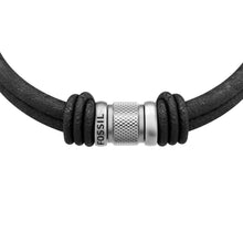 Load image into Gallery viewer, Machine Rondelles Black Leather Multi-Strand Bracelet
