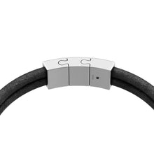 Load image into Gallery viewer, Machine Rondelles Black Leather Multi-Strand Bracelet
