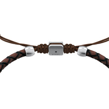 Load image into Gallery viewer, Machine Rondelles Brown Leather Station Bracelet
