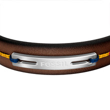 Load image into Gallery viewer, Everett Topstitch Brown Leather Strap Bracelet
