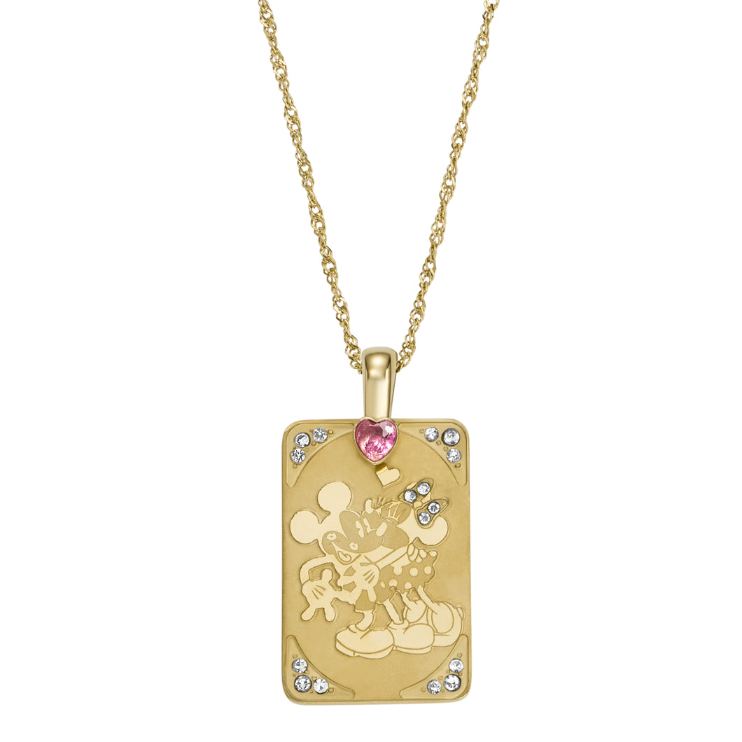Disney Fossil Special Edition Gold-Tone Stainless Steel Pendant Necklace