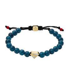 Load image into Gallery viewer, Superman x Fossil Navy Blue Stainless Steel Beaded Bracelet
