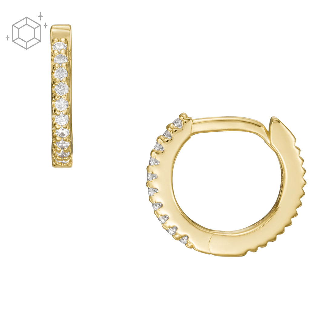 Sterling All Stacked Up Gold-Tone Sterling Silver Hoop Earrings