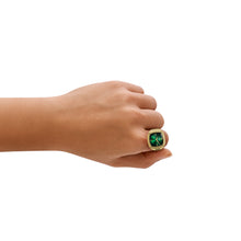 Load image into Gallery viewer, Nick Jonas x Fossil Machine Luxe Green Vignette Two-Hand Gold-Tone Stainless Steel Watch Ring
