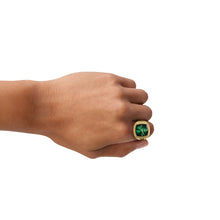 Load image into Gallery viewer, Nick Jonas x Fossil Machine Luxe Green Vignette Two-Hand Gold-Tone Stainless Steel Watch Ring

