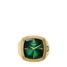 Load image into Gallery viewer, Nick Jonas x Fossil Machine Luxe Green Vignette Two-Hand Gold-Tone Stainless Steel Watch Ring
