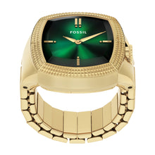 Load image into Gallery viewer, Nick Jonas x Fossil Machine Luxe Green Vignette Two-Hand Gold-Tone Stainless Steel Watch Ring
