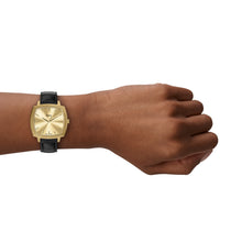 Load image into Gallery viewer, Nick Jonas x Fossil Machine Luxe Three-Hand Black Croco Leather Watch

