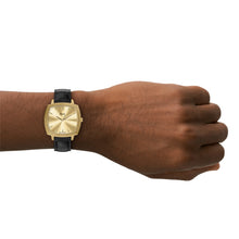 Load image into Gallery viewer, Nick Jonas x Fossil Machine Luxe Three-Hand Black Croco Leather Watch
