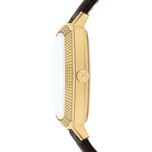 Load image into Gallery viewer, Nick Jonas x Fossil Machine Luxe Blue Vignette Three-Hand Brown Croco Leather Watch
