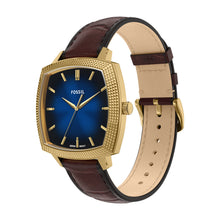 Load image into Gallery viewer, Nick Jonas x Fossil Machine Luxe Blue Vignette Three-Hand Brown Croco Leather Watch
