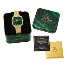 Load image into Gallery viewer, Nick Jonas x Fossil Machine Luxe Malachite Three-Hand Gold-Tone Stainless Steel Watch
