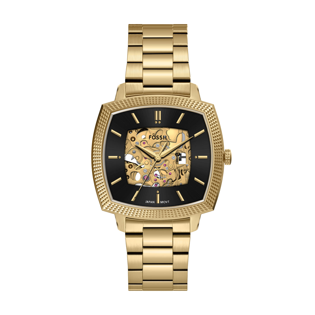 Nick Jonas x Fossil Machine Luxe Automatic Gold-Tone Stainless Steel Watch
