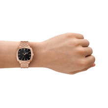 Load image into Gallery viewer, Nick Jonas x Fossil Machine Luxe Marble Three-Hand Rose Gold-Tone Stainless Steel Watch
