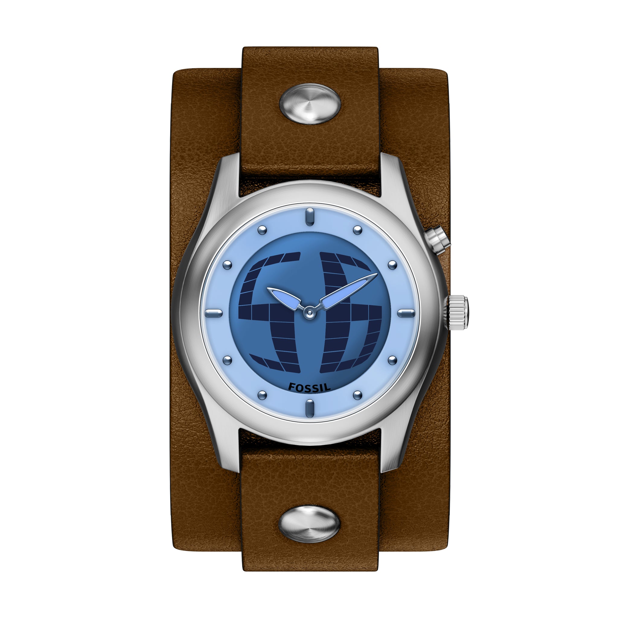 Y2K Big Tic Brown Leather Watch – Fossil Singapore
