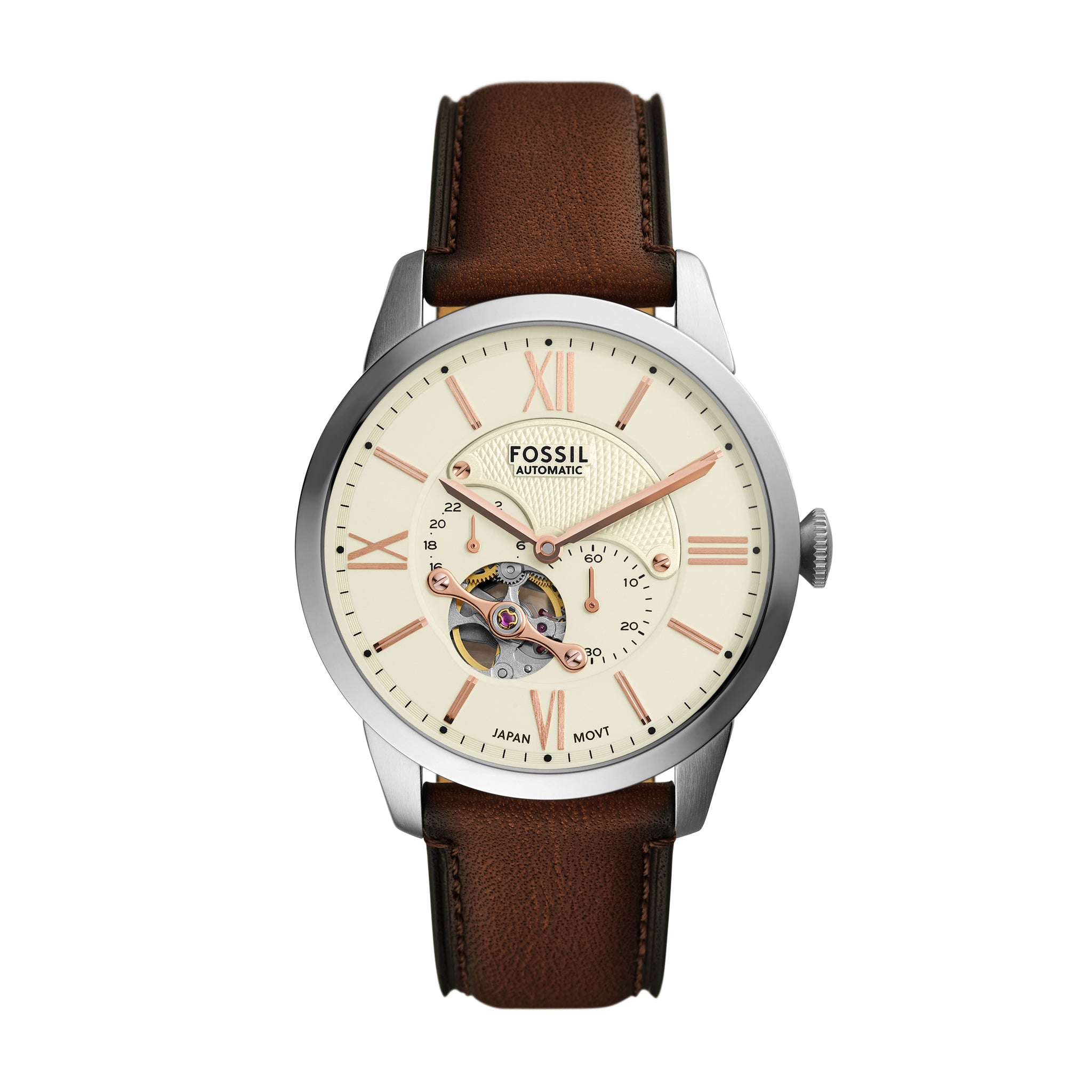 Townsman Multifunction Brown Leather Watch – Fossil Singapore