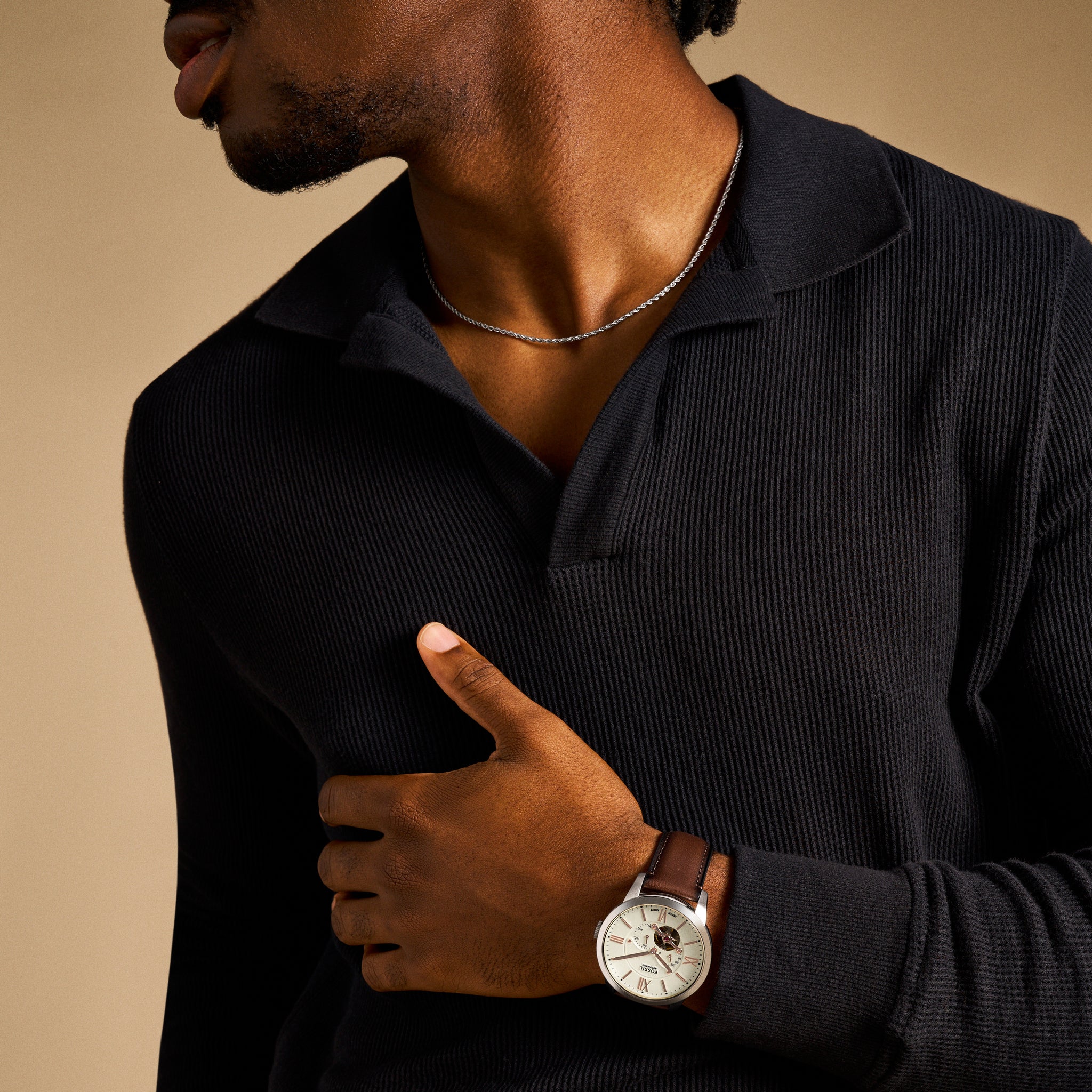 Townsman Multifunction Brown Leather Watch – Fossil Singapore