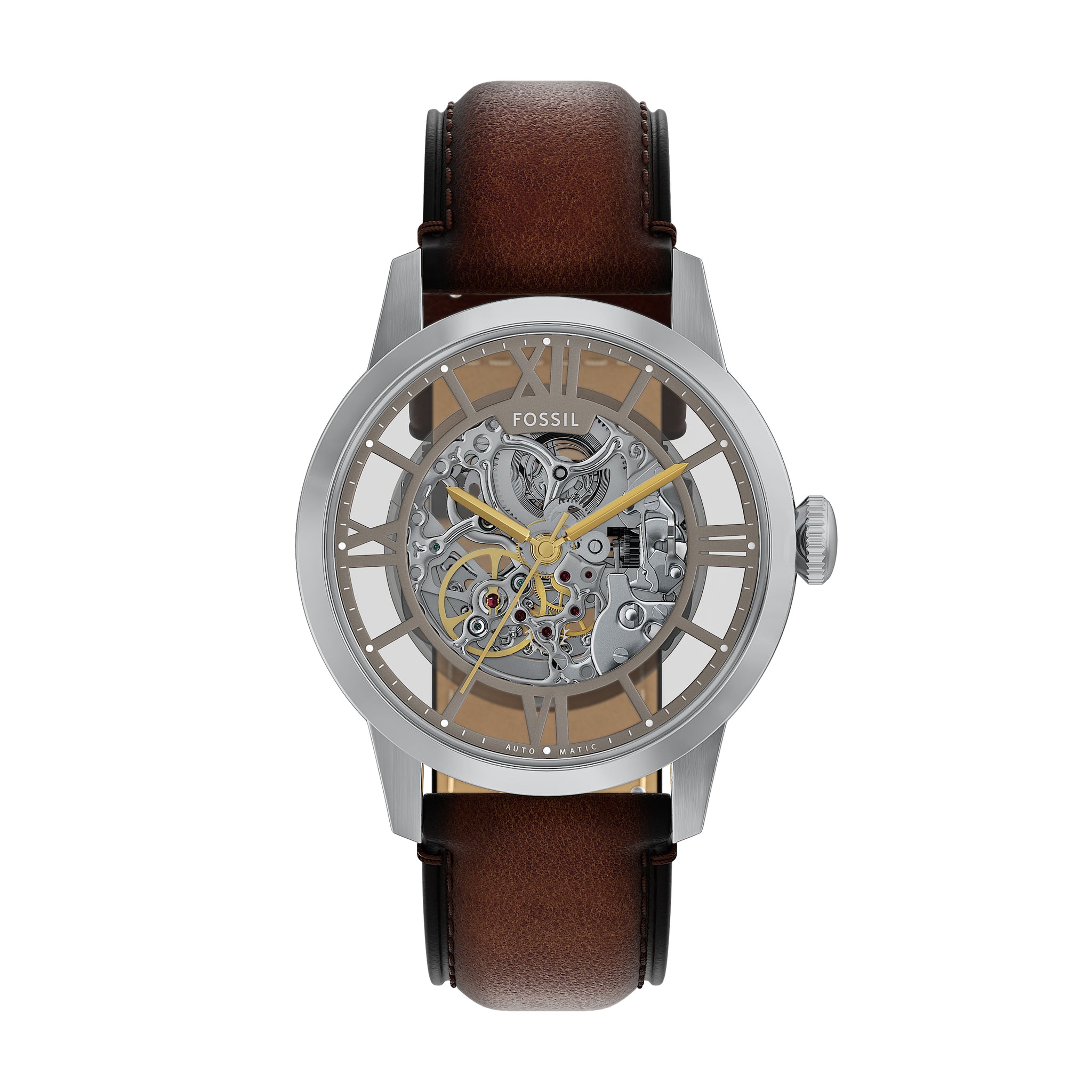 Townsman Automatic Brown Leather Watch – Fossil Singapore