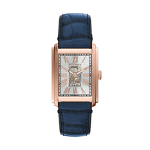 Load image into Gallery viewer, Carraway Automatic Blue Croco Leather Watch
