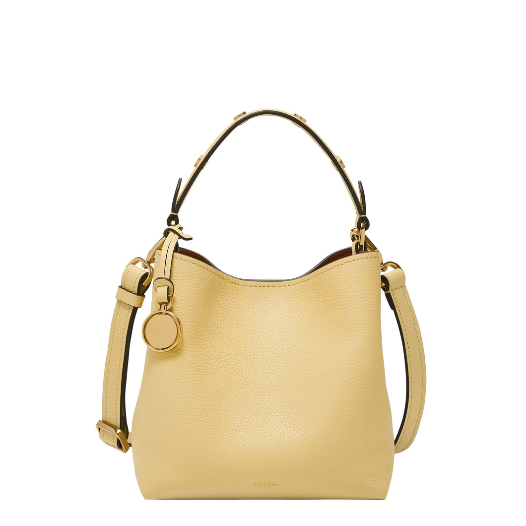 Jessie Leather Small Bucket Crossbody Bag